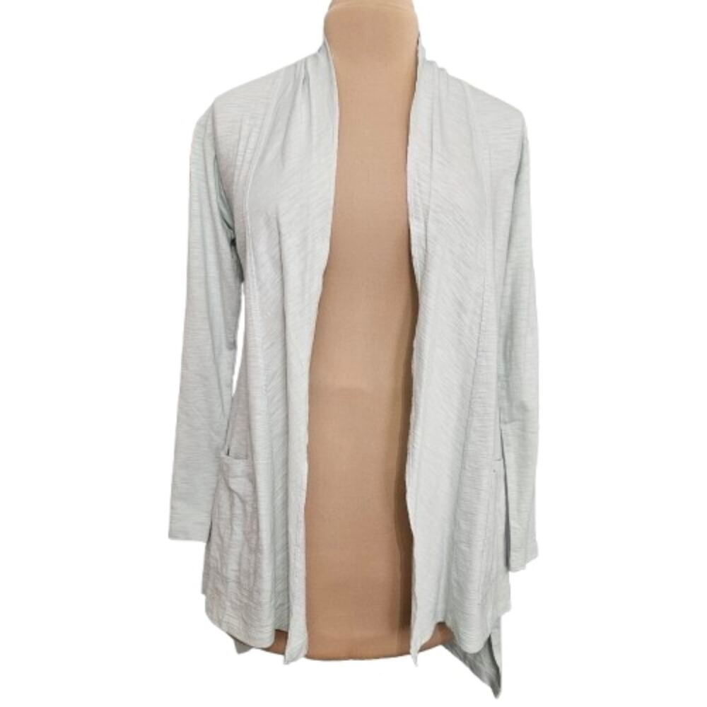 LOGO Lounge Open Front Cardigan‎ Mint Green Long Sleeve Knit Size XXS Pockets